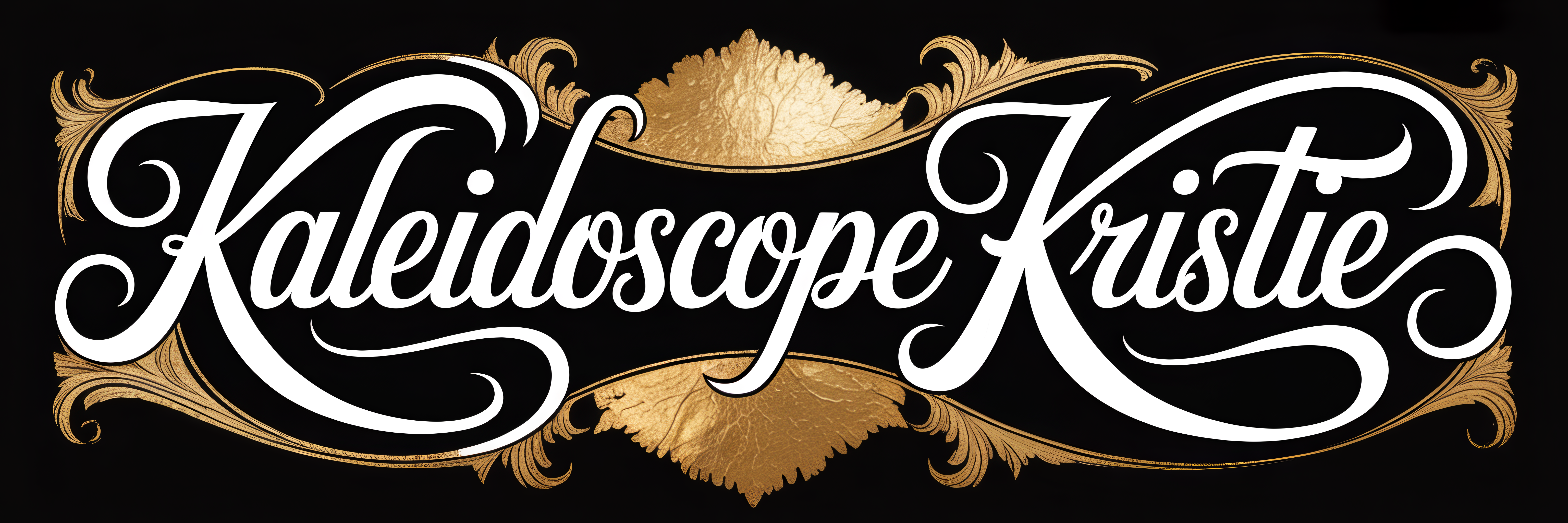 Kaleidoscope Kristie ornate gold and black banner cover design